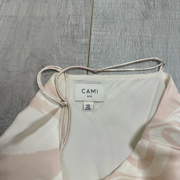 CAMI NYC Silk Raine Cami in Cream Swirl Sleeveless Top $175 - Picture 3 of 4